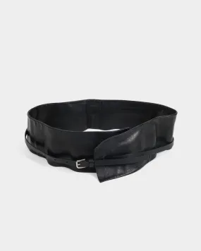 Jil Sander 2-Layer Black Soft Leather Belt 2000's