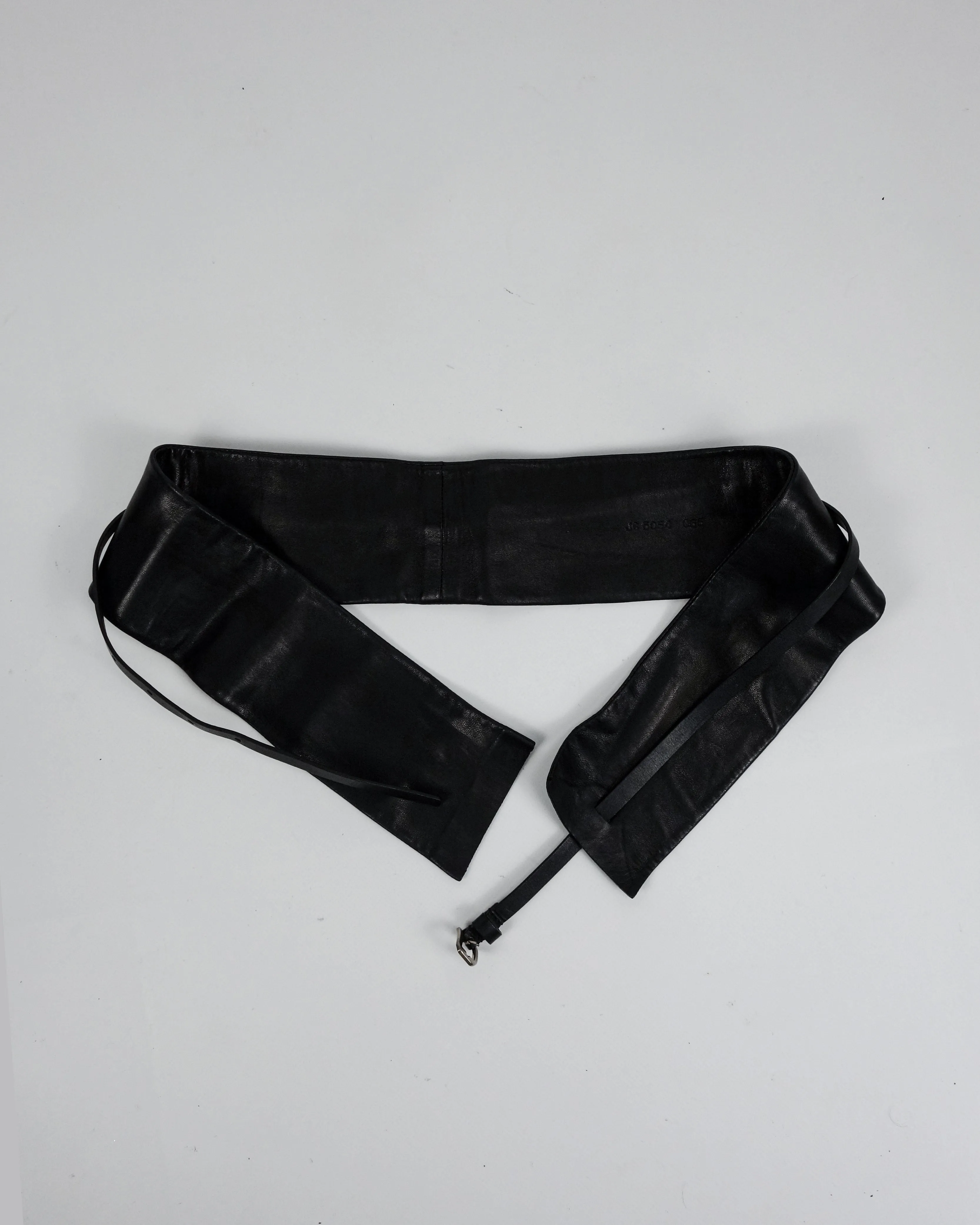 Jil Sander 2-Layer Black Soft Leather Belt 2000's