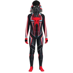 Kids Spiderman Miles Morales 2099 Suit Bodysuit Cosplay Costume Outfits Halloween Carnival Suit