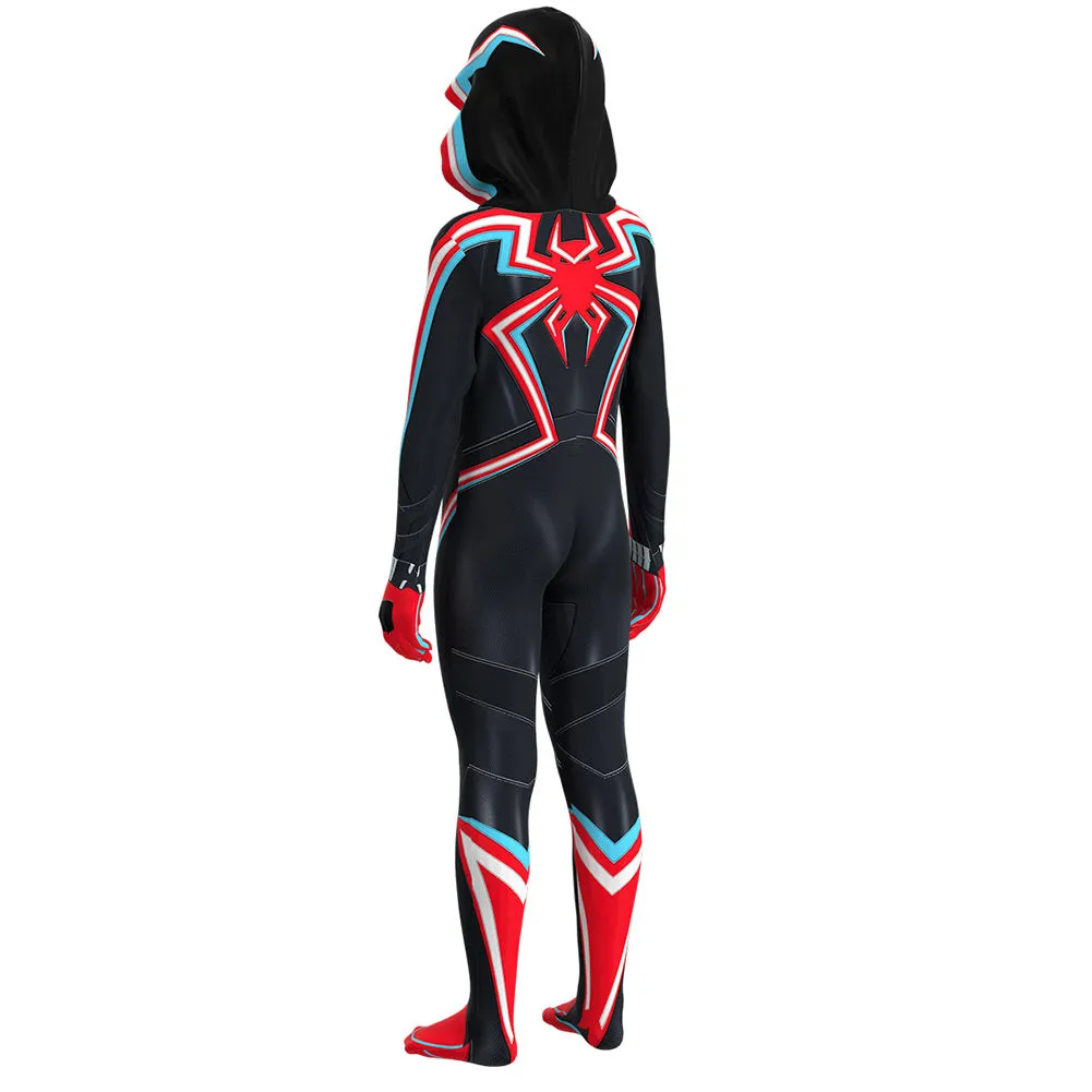 Kids Spiderman Miles Morales 2099 Suit Bodysuit Cosplay Costume Outfits Halloween Carnival Suit