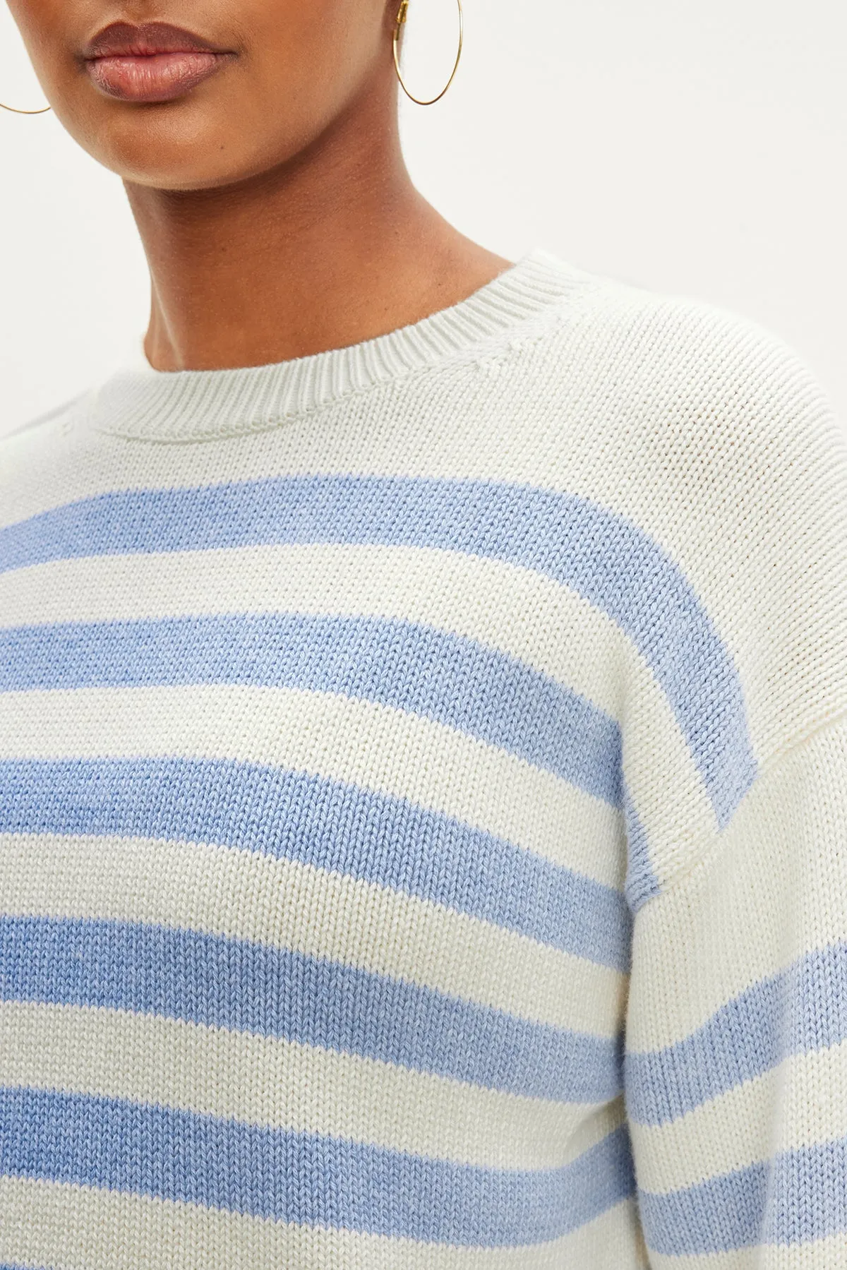 LEX STRIPED CREW NECK SWEATER