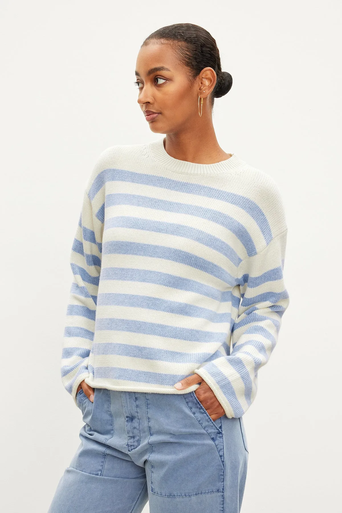 LEX STRIPED CREW NECK SWEATER