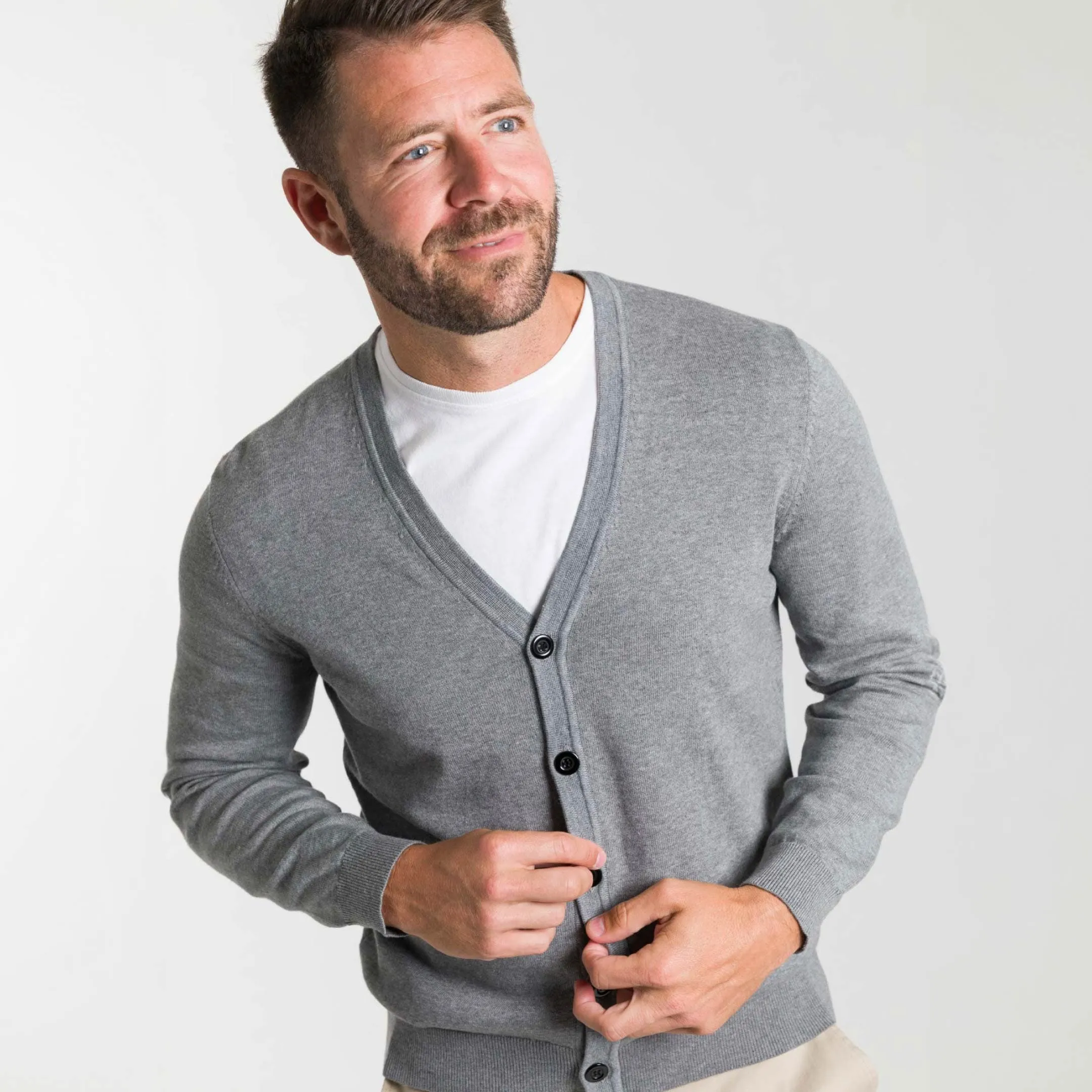 Light Grey Cardigan Sweater