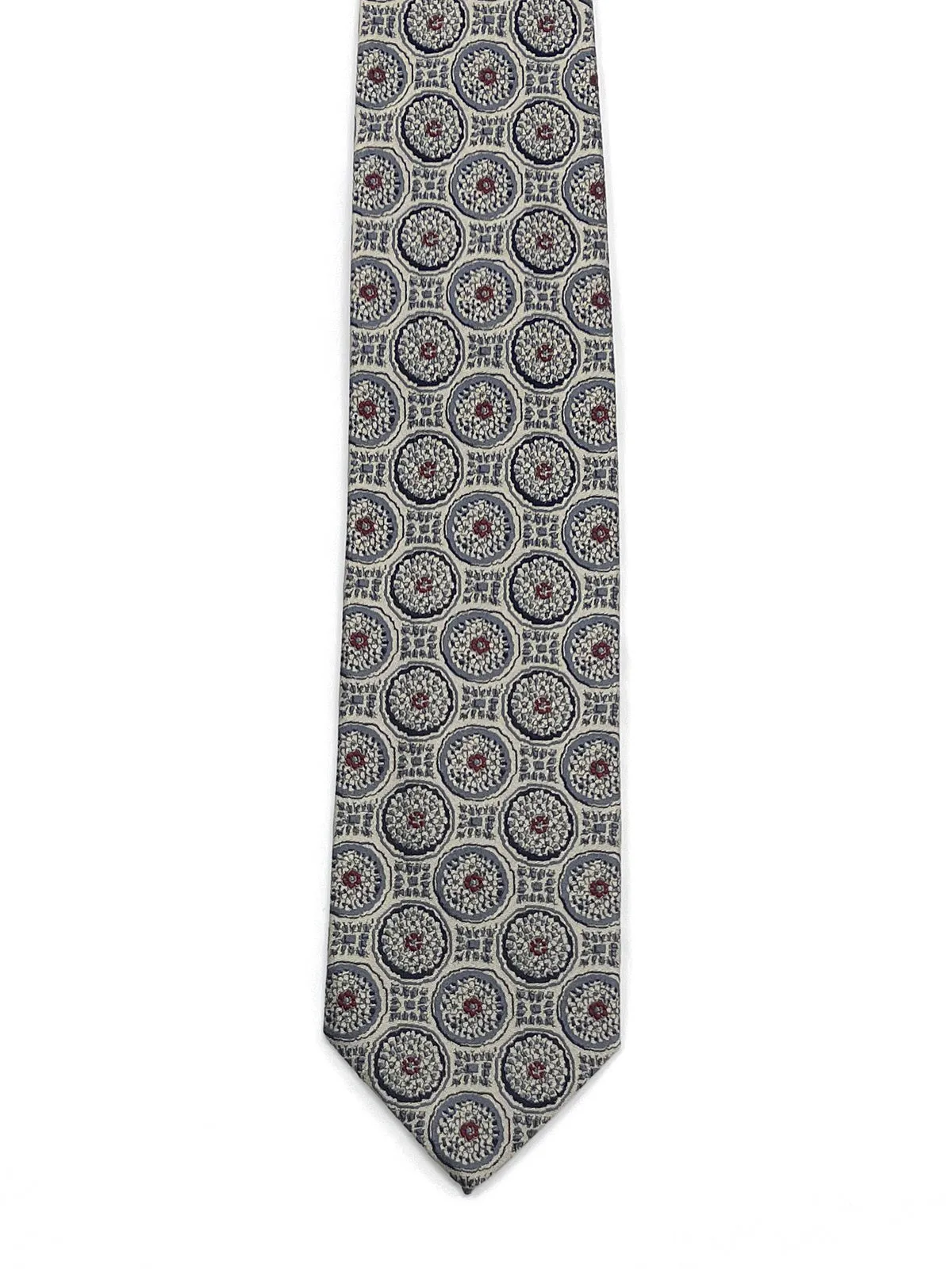 Light Metallic Jacquard with a Burgundy Highlight Tie