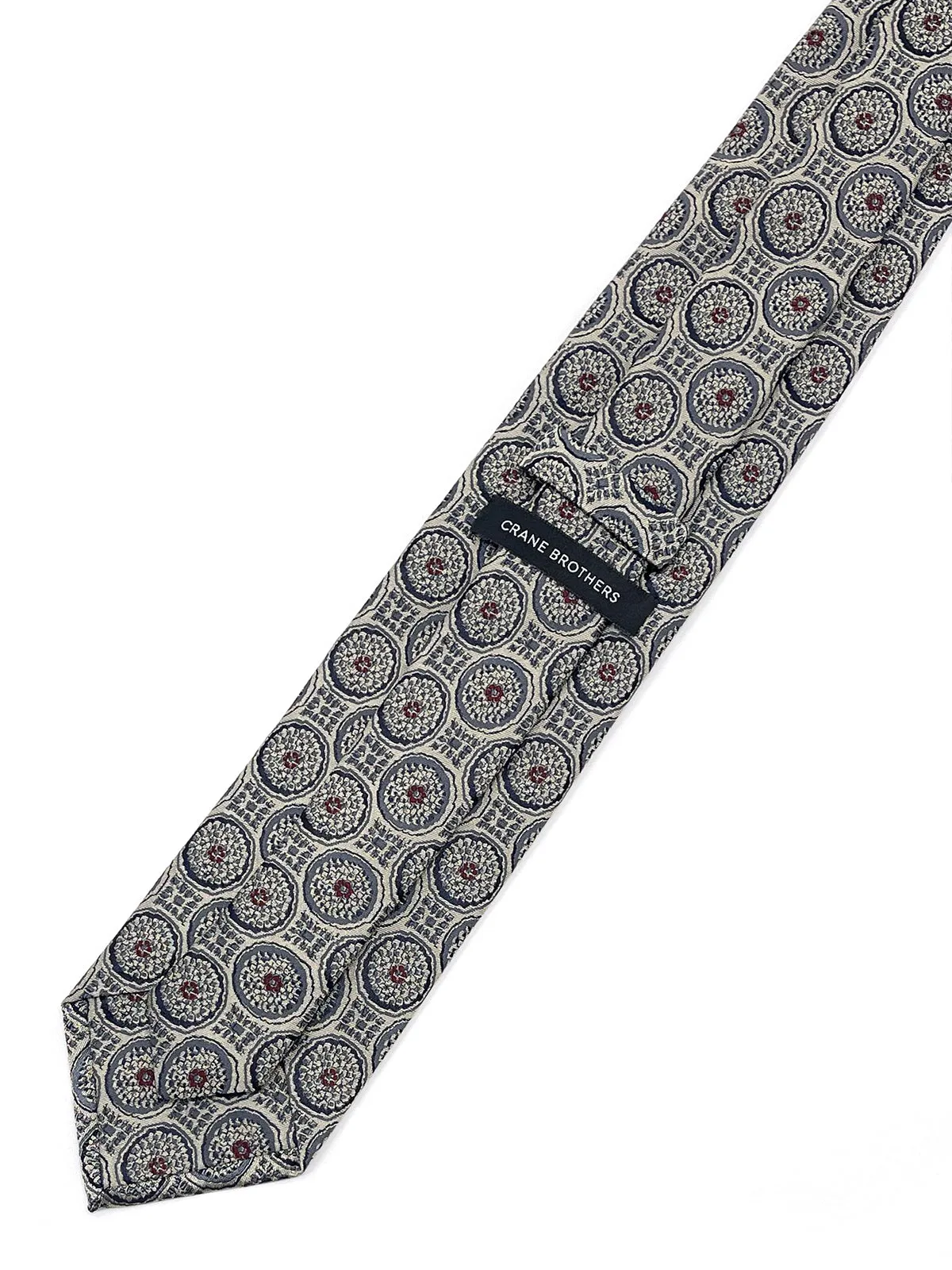 Light Metallic Jacquard with a Burgundy Highlight Tie