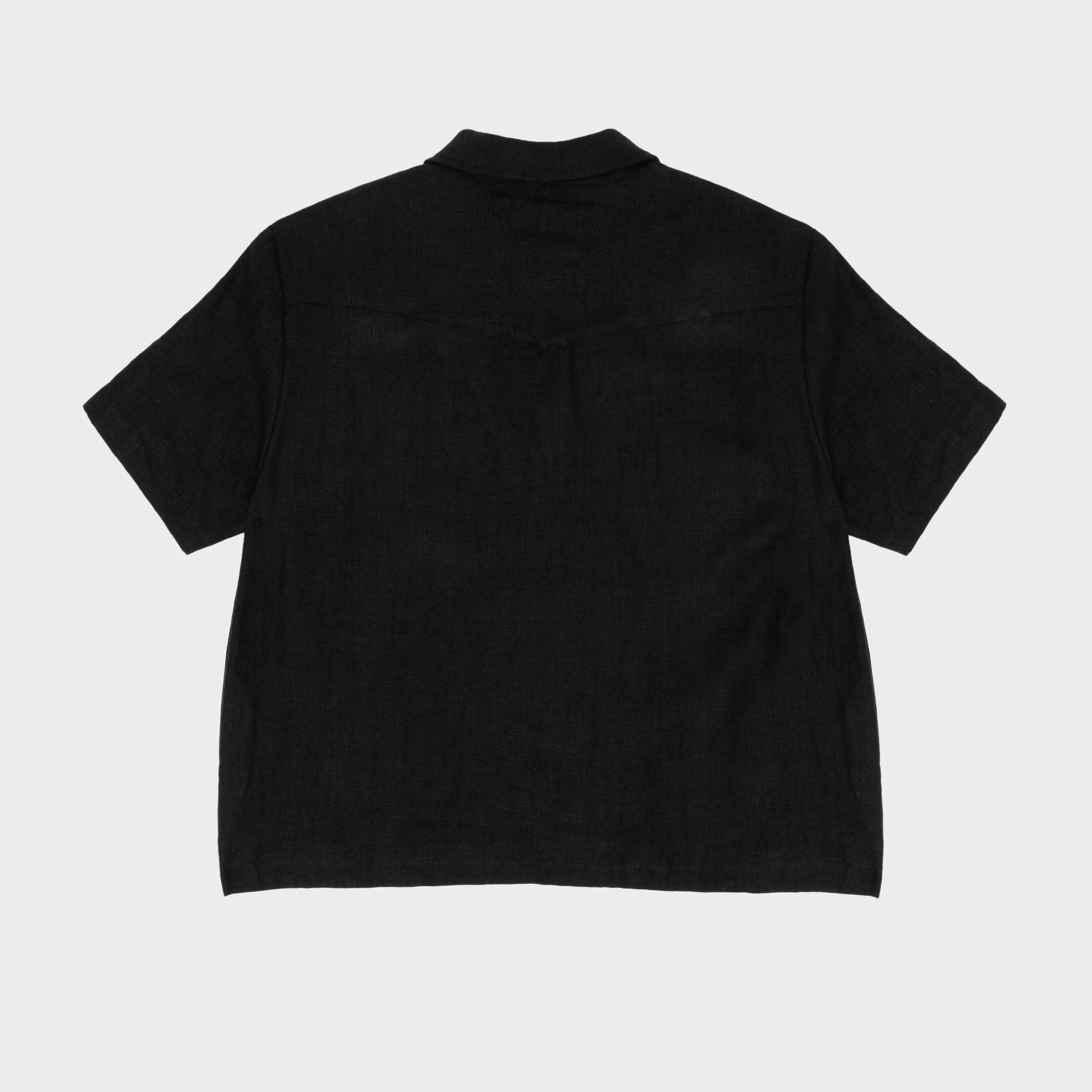 Linen Quarter Zip Shirt (Black)