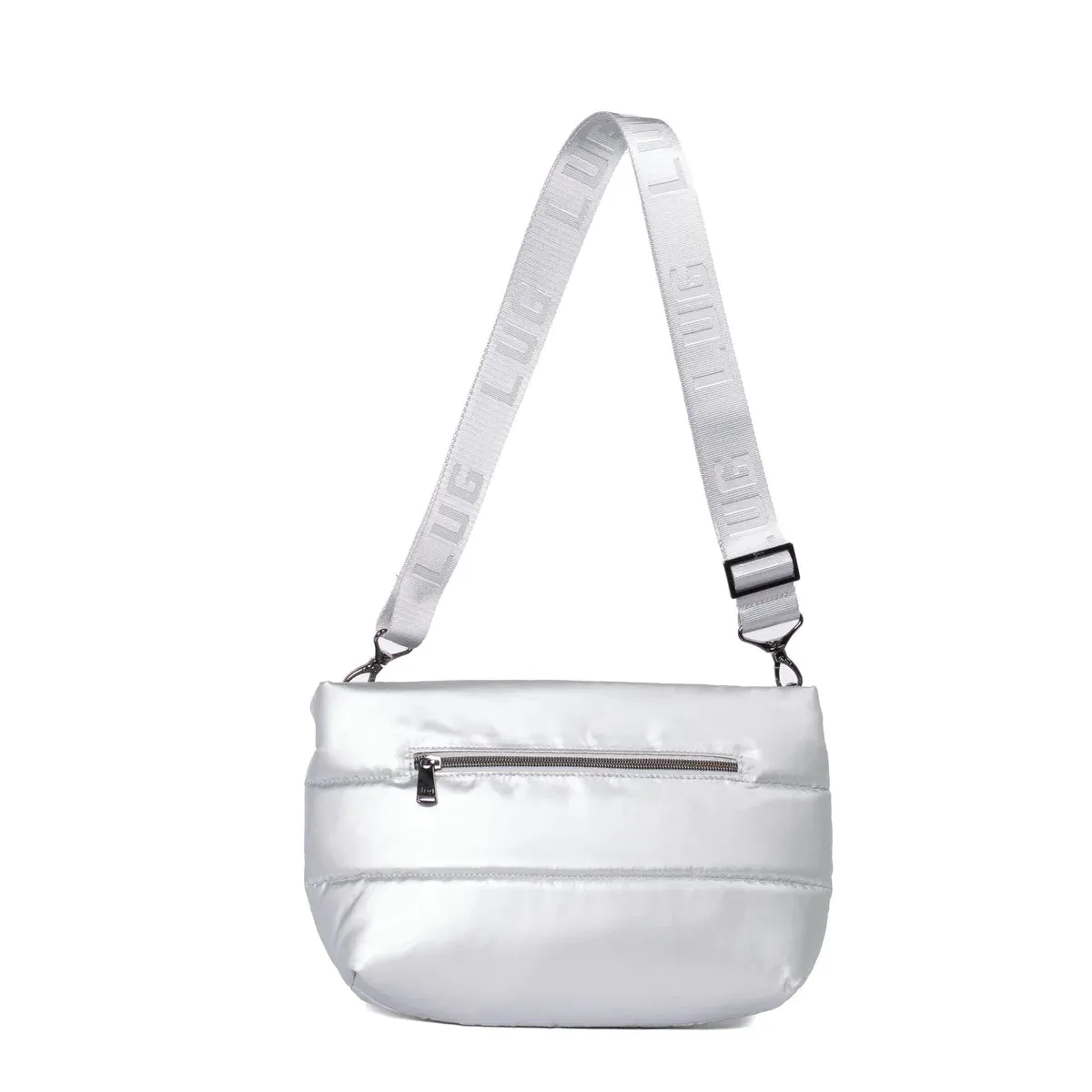 LUG Moonwalk Crossbody Bag in Metallic Silver