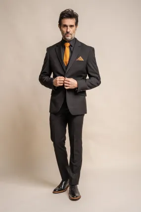 Marco Black Long Three Piece Suit