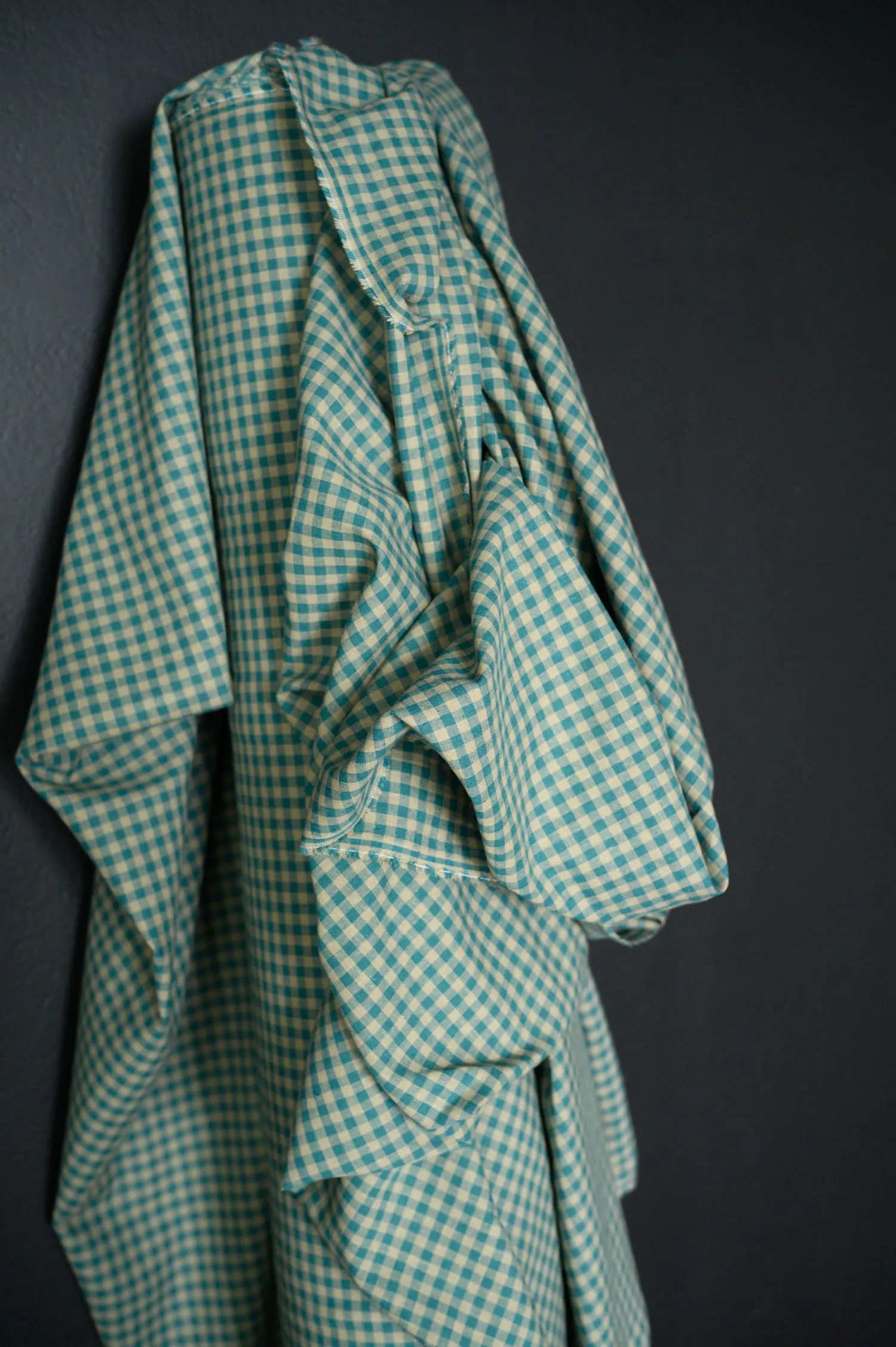 Maria Teal Linen Cotton Gingham Fabric