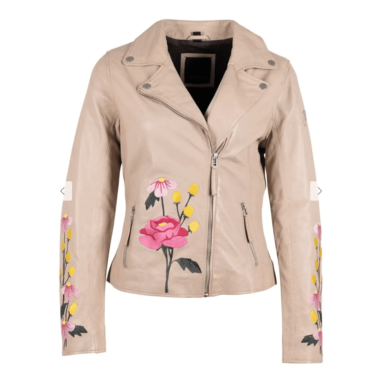 Mauritius Peonie RF Leather Jacket in Light Beige