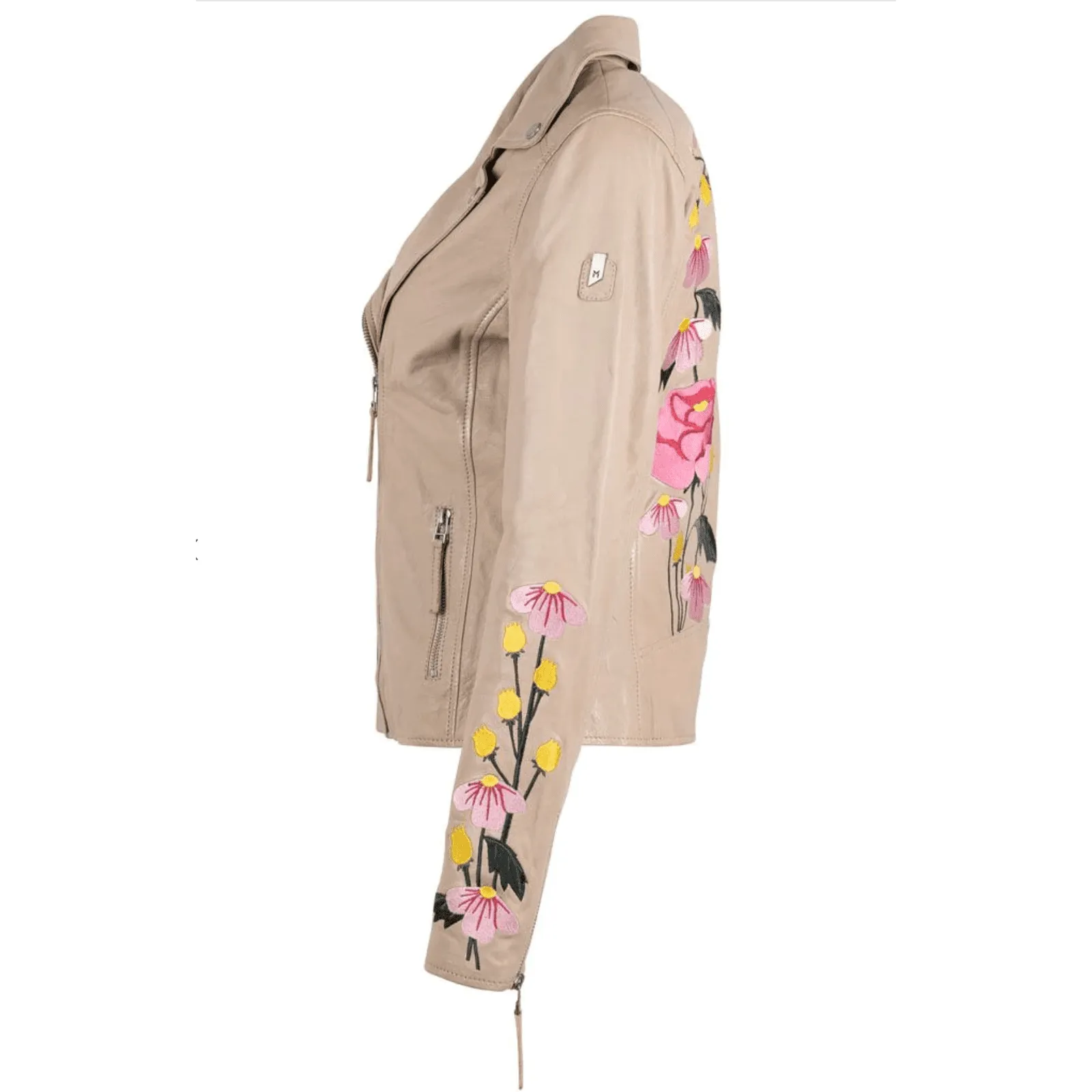 Mauritius Peonie RF Leather Jacket in Light Beige