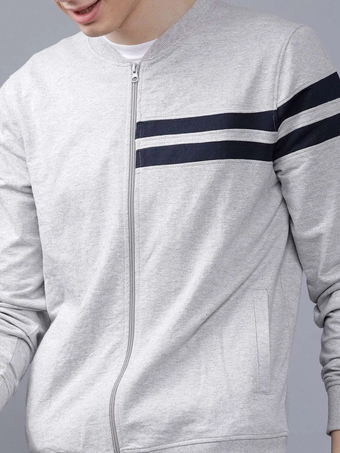 Men Baseball Collar Sweatshirt