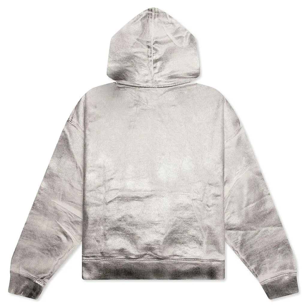 Metallic Hoodie - Grey/White