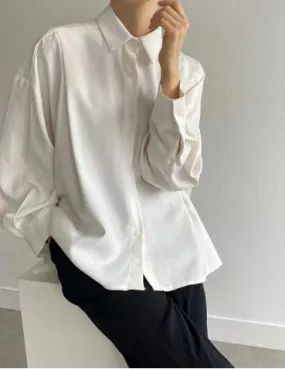 Mia Pleated Back Blouse in White (ONE SIZE)