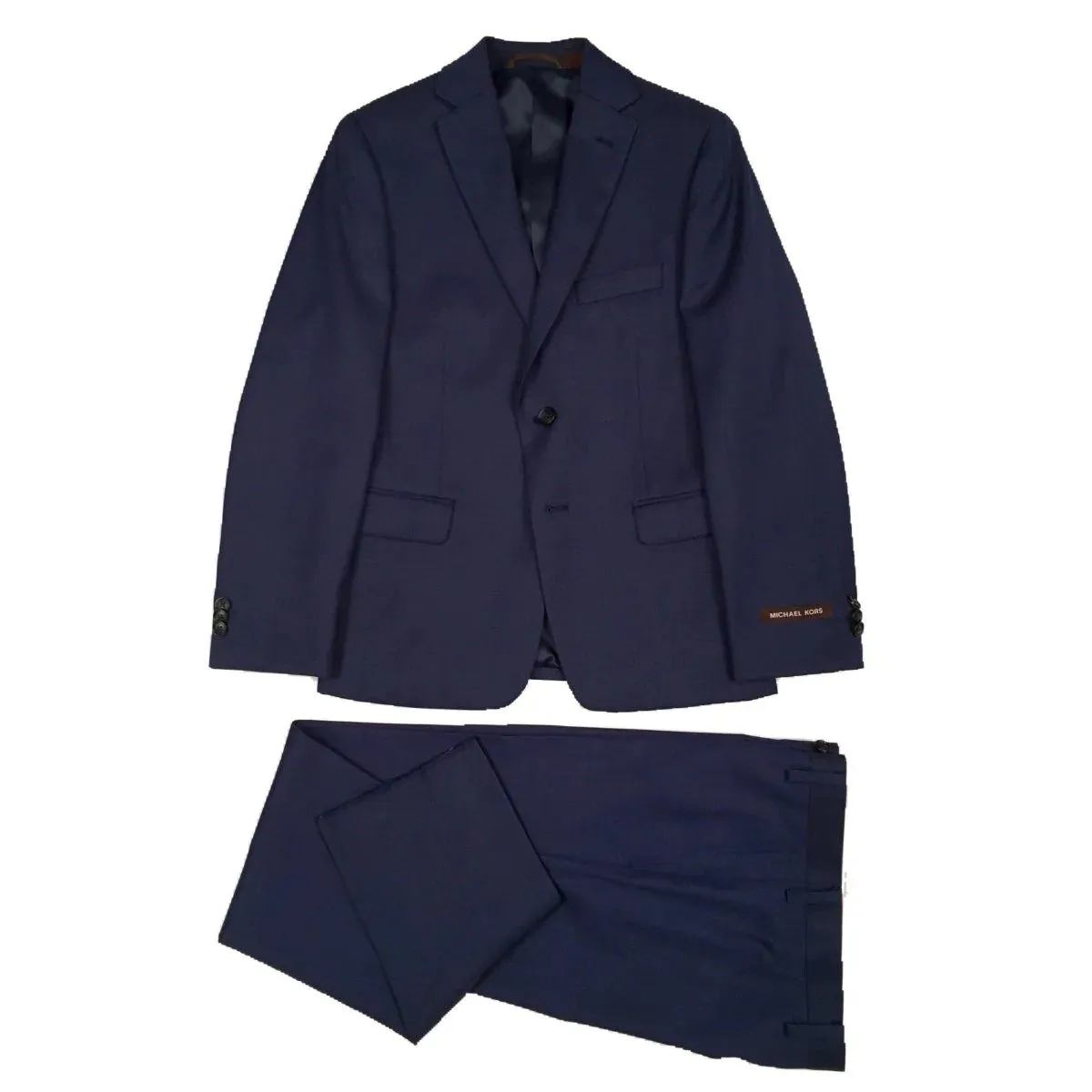 Michael Kors Boys Husky Bright Blue Tic Wool Suit_ ZH044