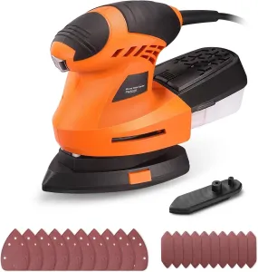 Mouse Detail Sander 12000 OPM, 360-degree Rotatable Sanding Pad with 20 Pcs Sandpapers