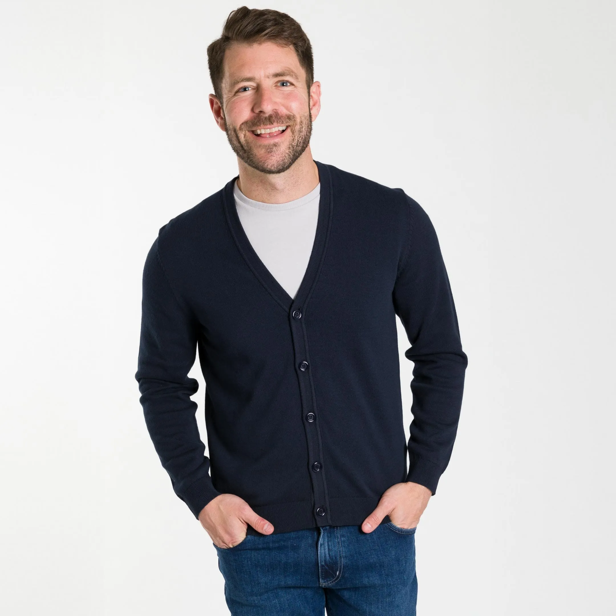 Navy Cardigan Sweater