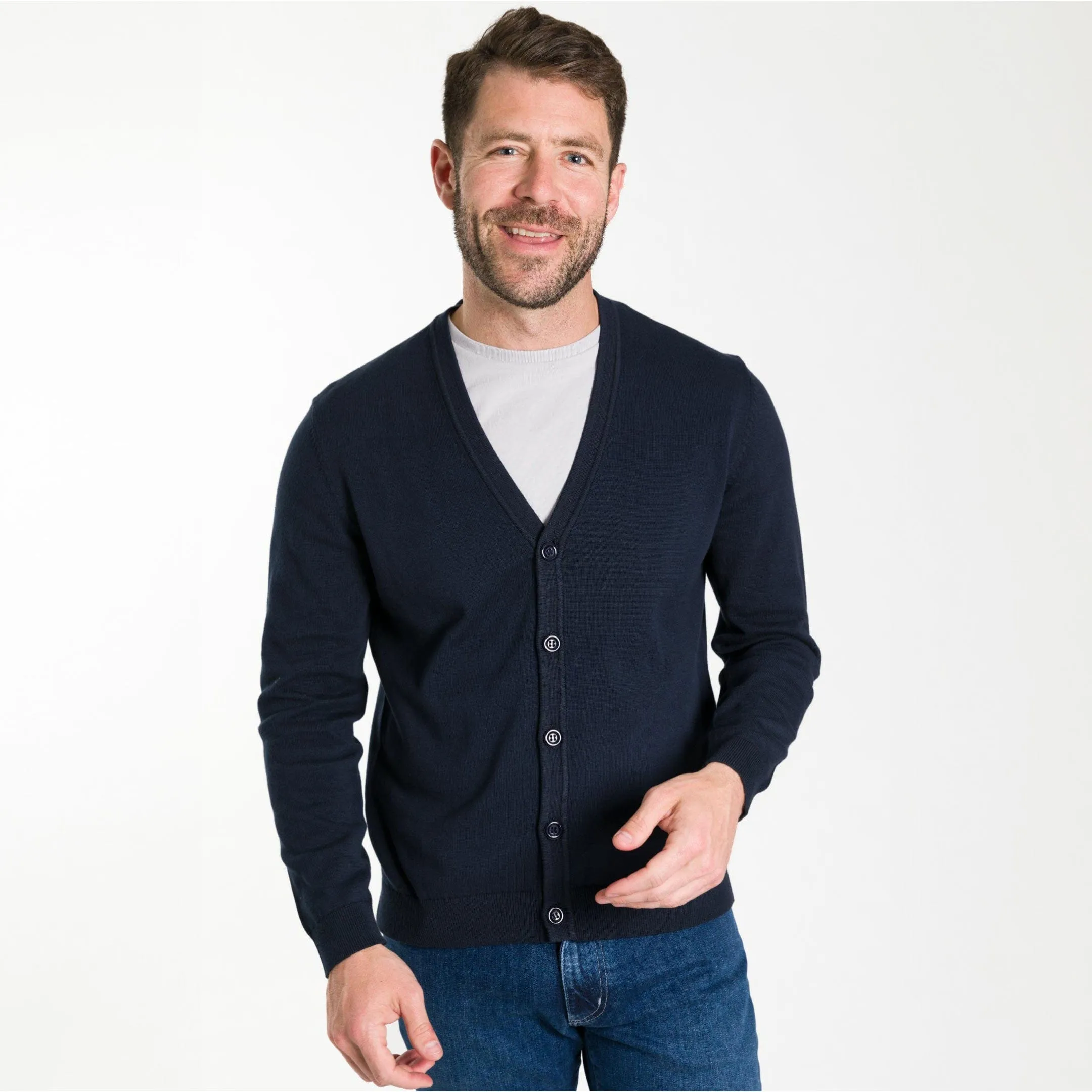 Navy Cardigan Sweater