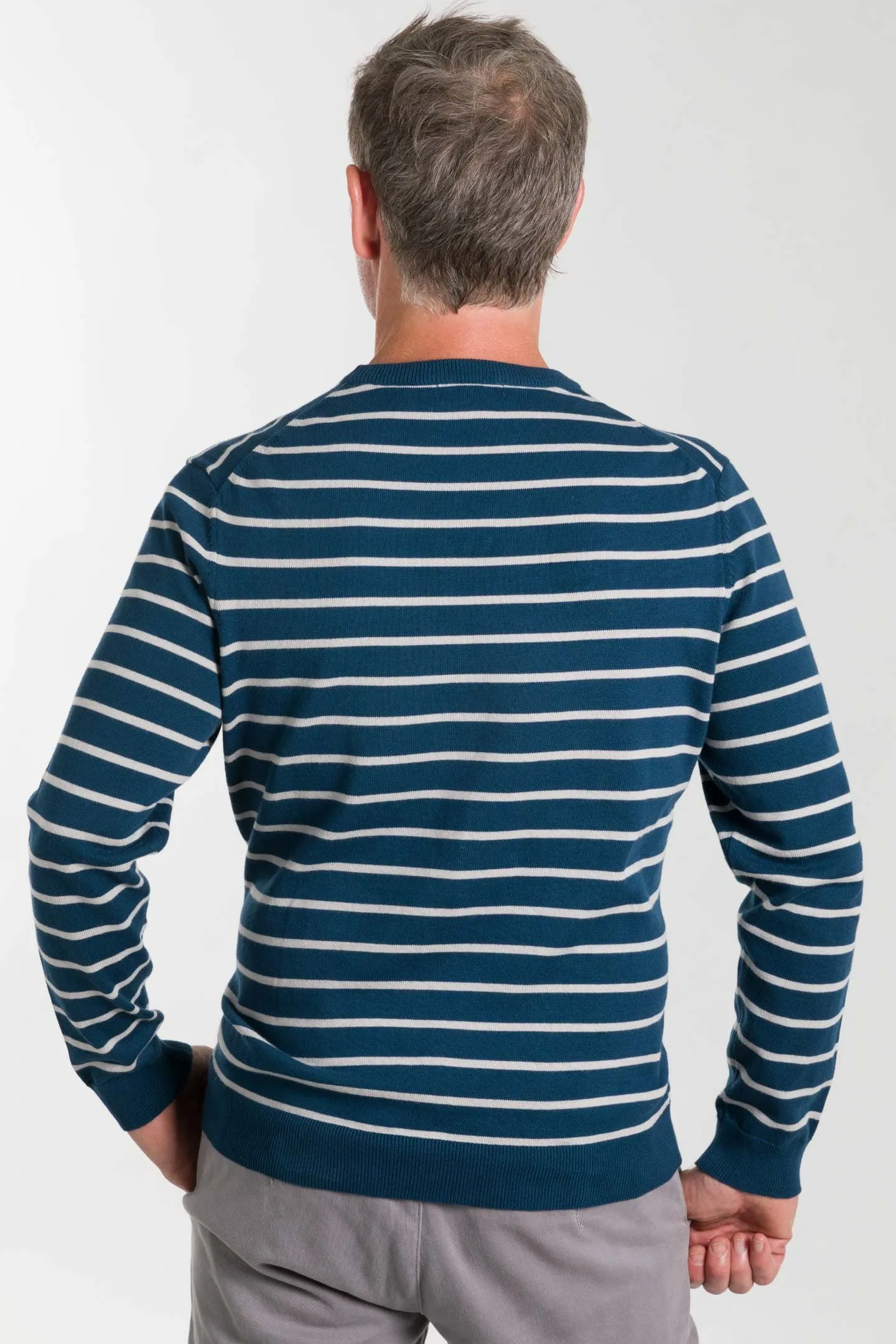 Navy Stripes Cotton Sweater