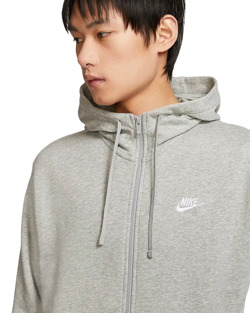 Nike Sportswear Club Full Zip Hoodie BV2648-063 dark gray heather-matte silver-white