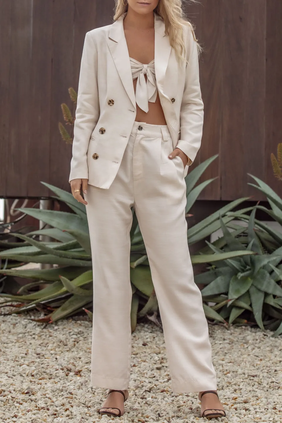 Nomadic Ivory Double Breasted Blazer