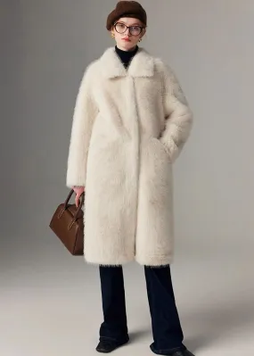 Nydia Thicken long Faux Mink fur coat