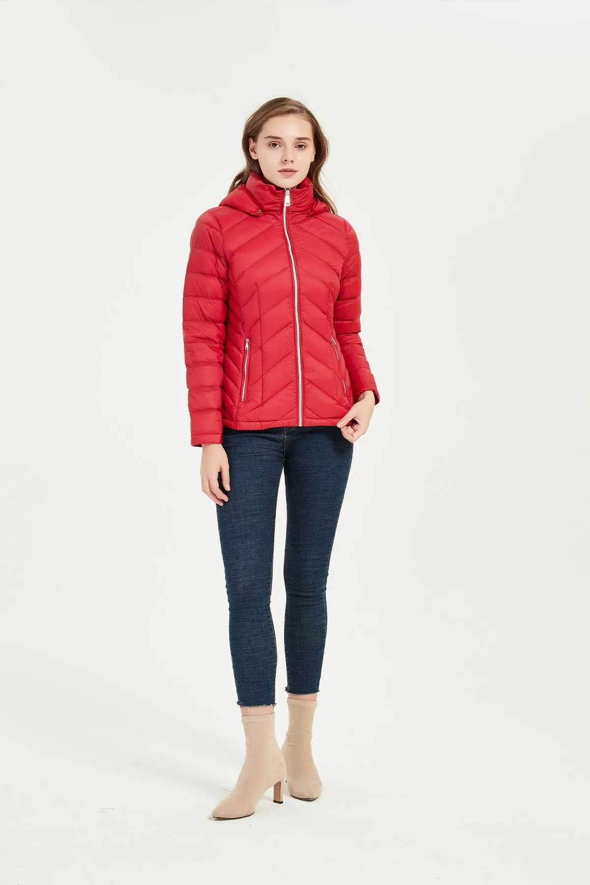 Packable Lightweight Winter Puffer Jacket with hood