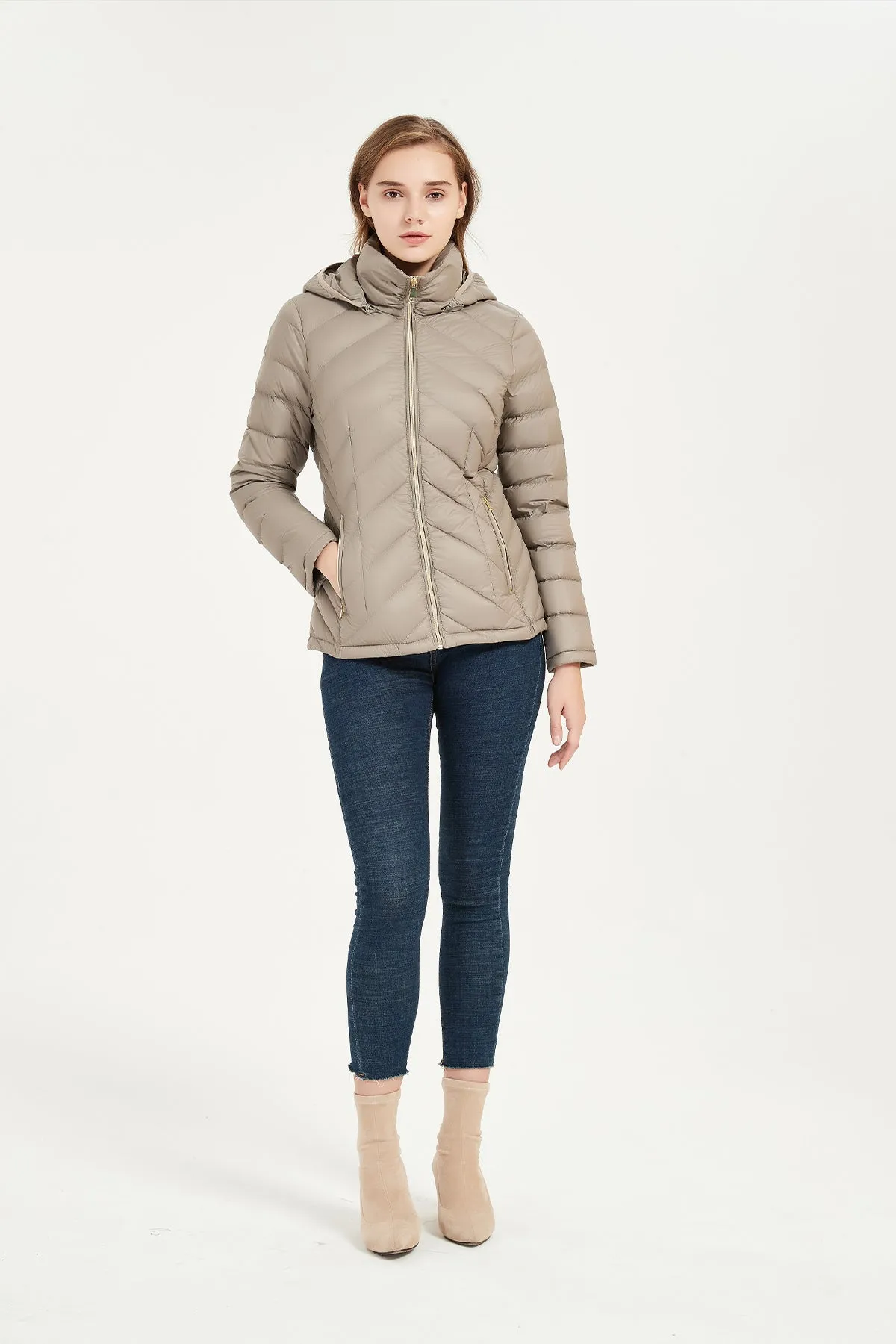 Packable Lightweight Winter Puffer Jacket with hood