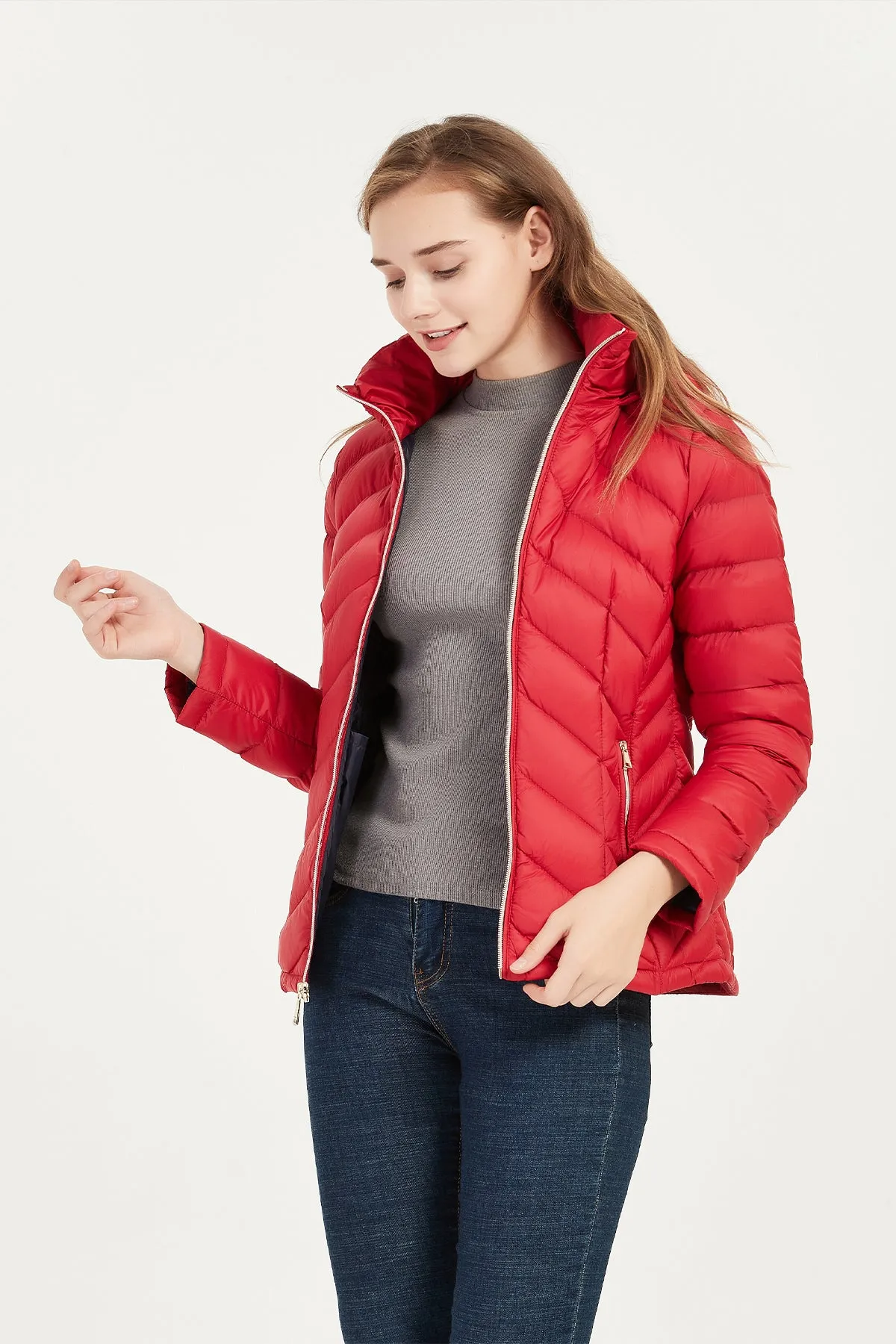 Packable Lightweight Winter Puffer Jacket with hood