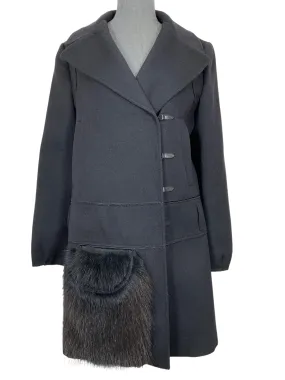 PRADA Asymmetrical Wool Jacket with Fur Pocket Size M