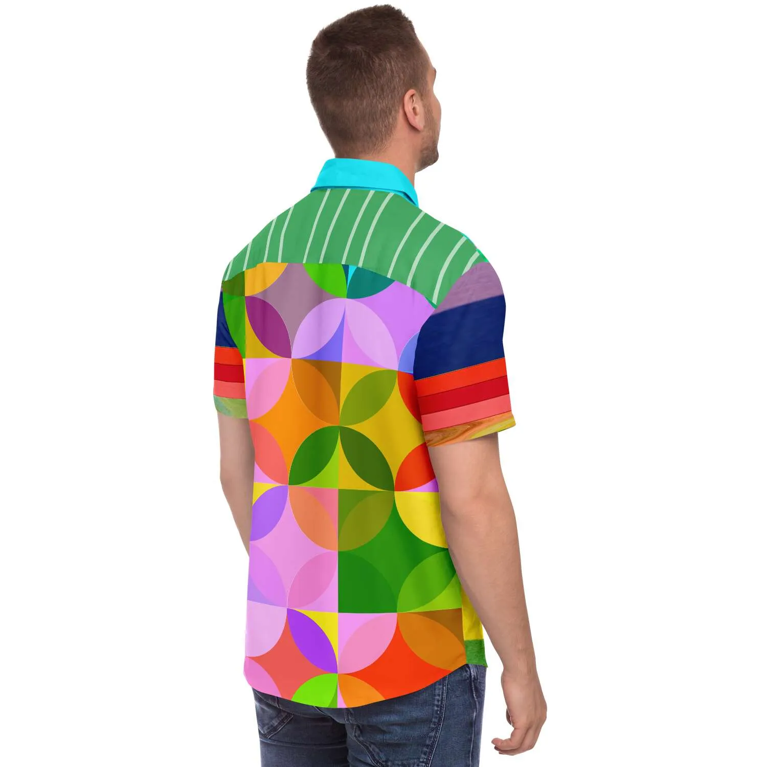 Rainbow-Tastic Short Sleeve Button Down Shirt