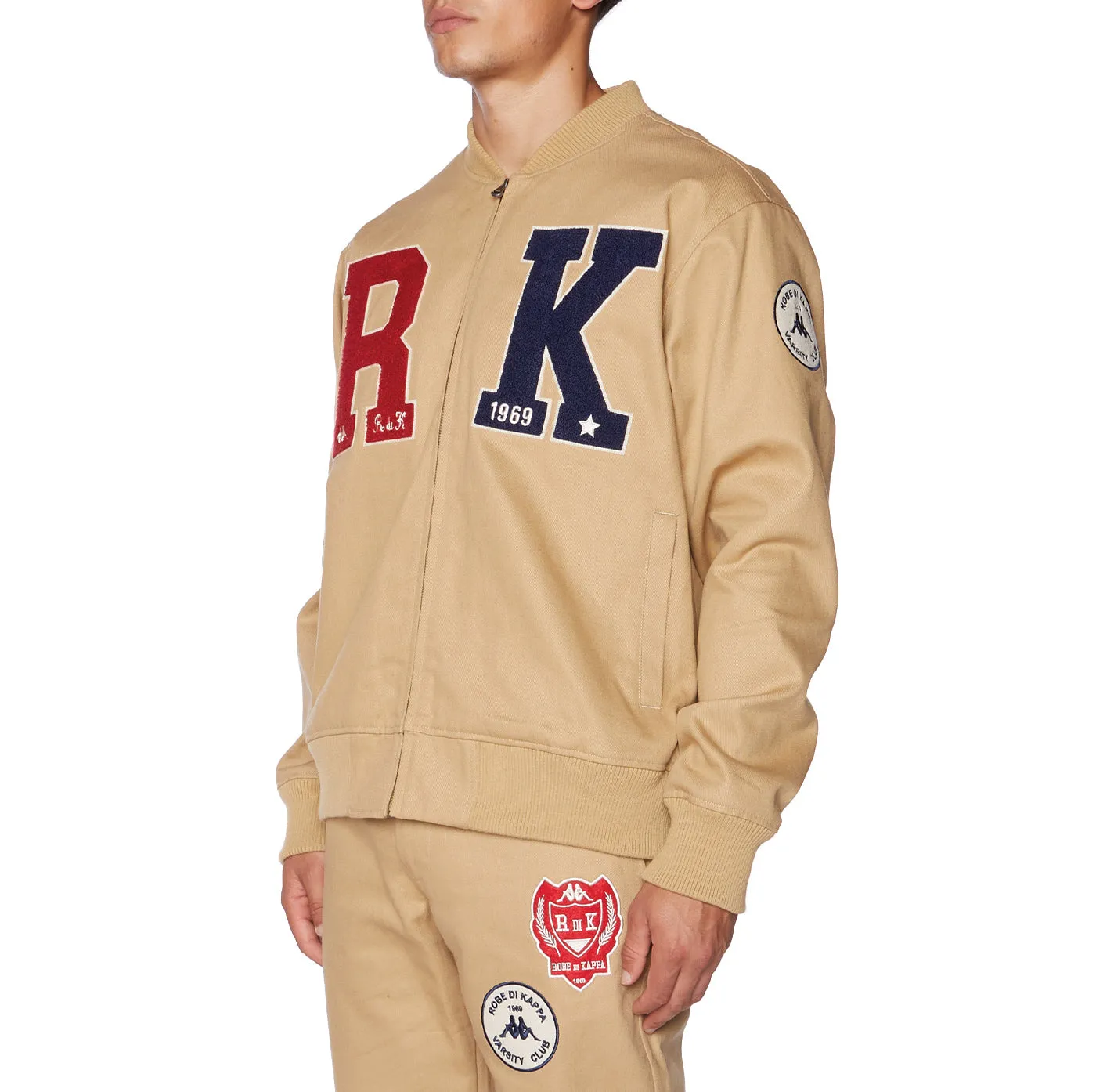 Robe Giovani Finale Varsity Jacket - Beige