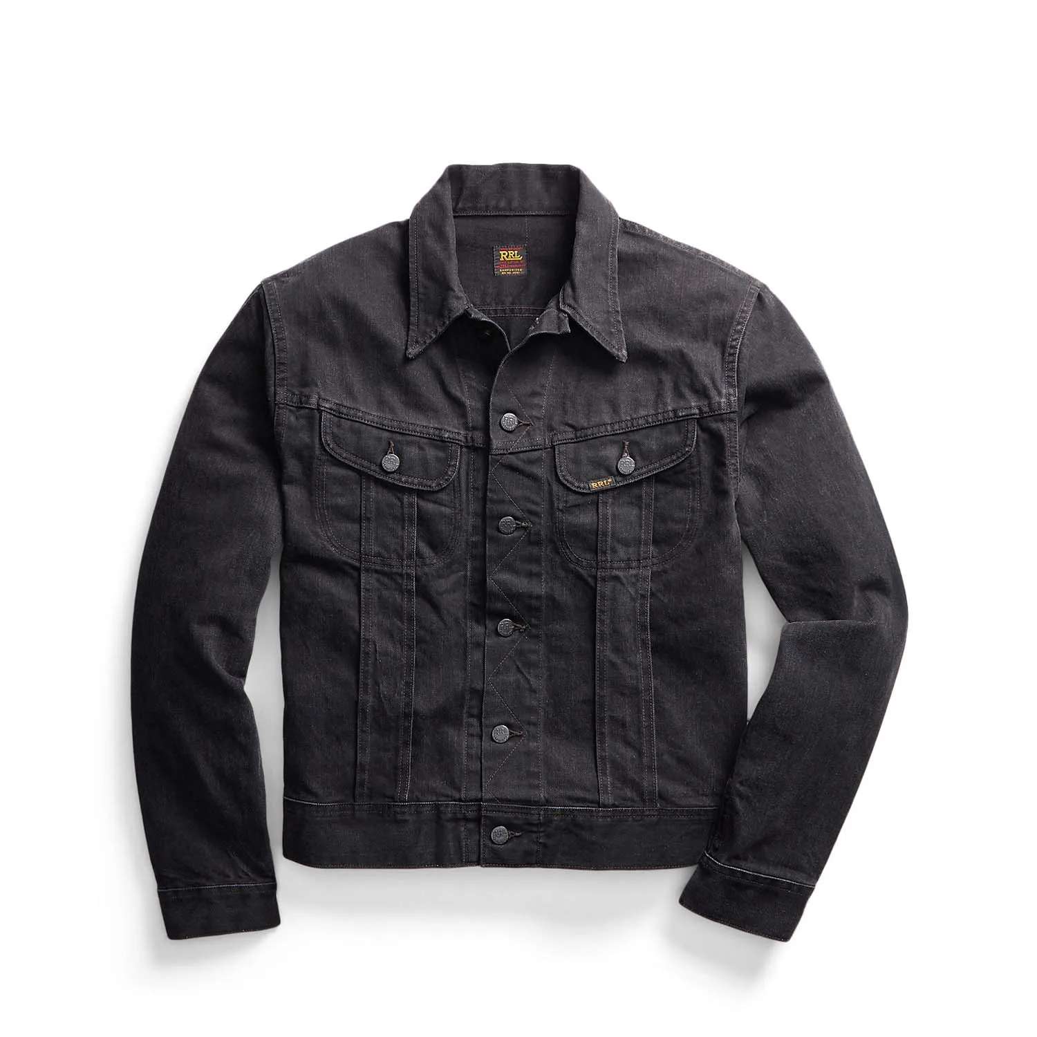 RRL Denim Trucker Jacket Worn in Black Wash