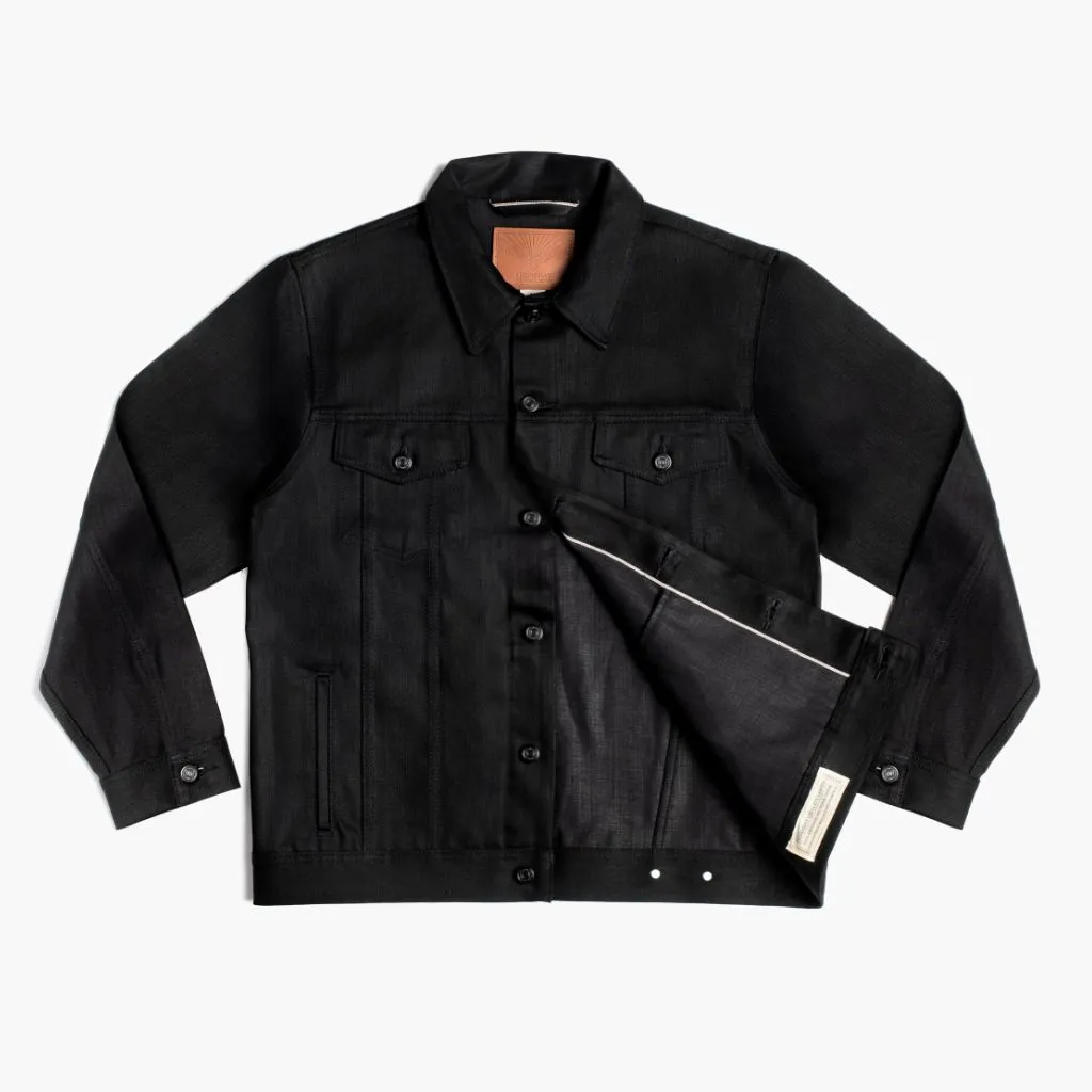 Selvedge Denim Trucker Jacket | Pitch Black