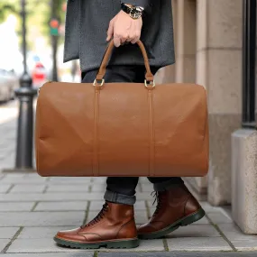 Solid Light Brown NGIL Faux Leather Duffle Bag