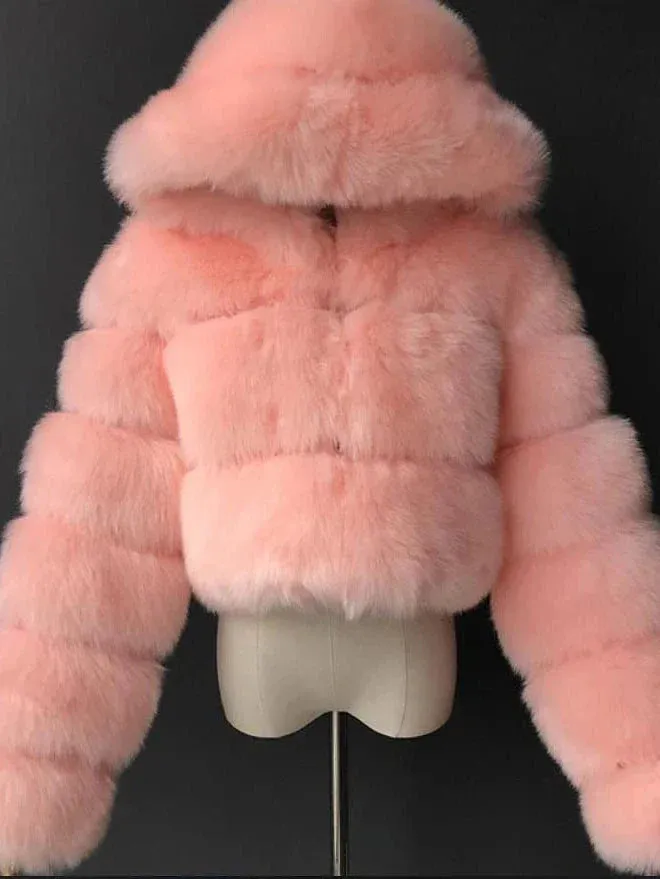 Stay Warm and Stylish in the Chilly Winter Months with Our Women's Faux Fur Hooded Coat