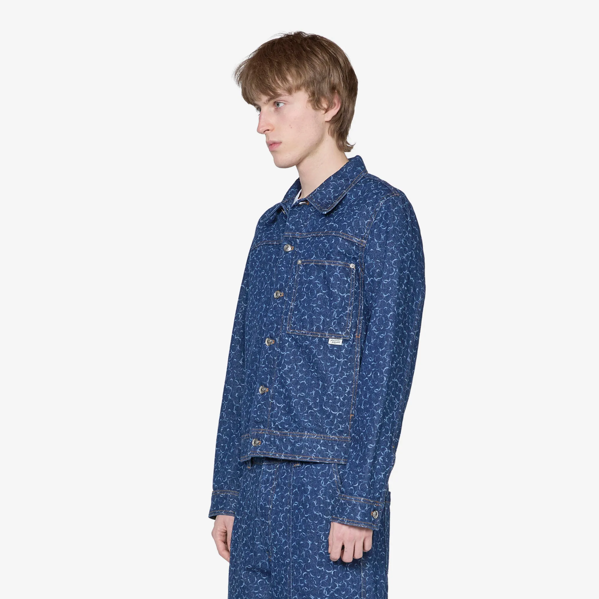 Straight Denim Jacket Laser Print