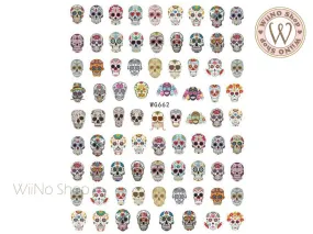 Sugar Skull Adhesive Nail Art Sticker - 1 pc (WG662)