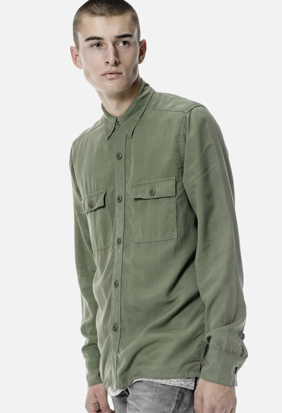 Tencel Button-Down / Olive