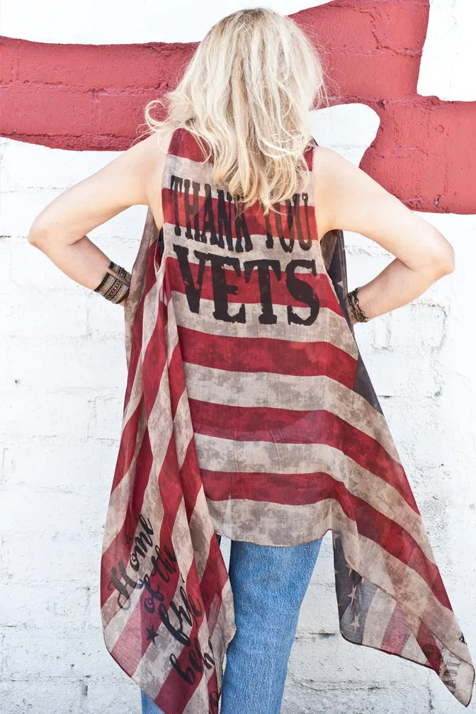 THANK YOU VETS American Flag Vest