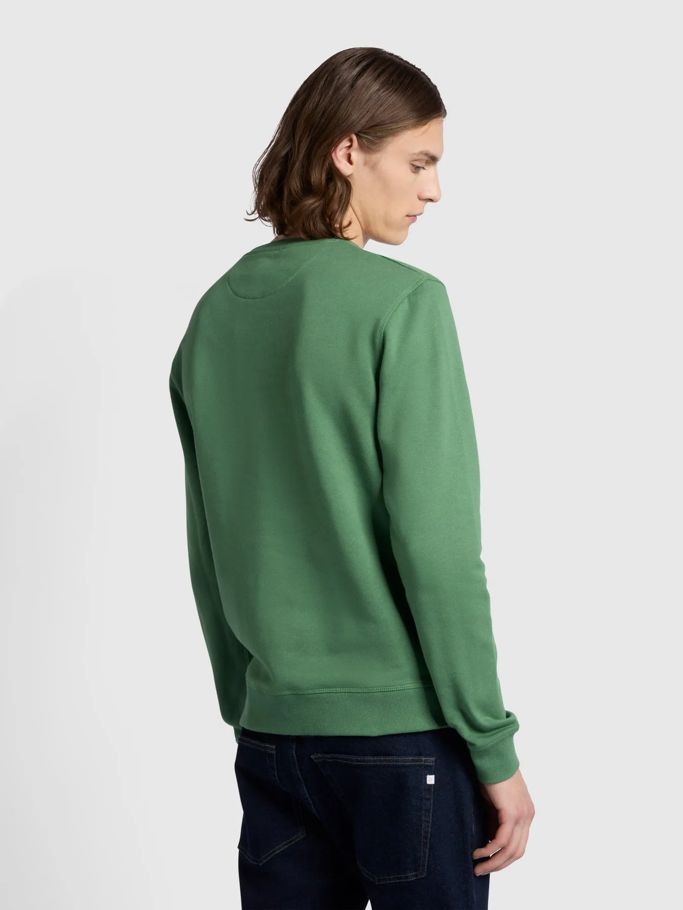 Tim Slim Fit Crew Neck Sweatshirt In Wreath Green