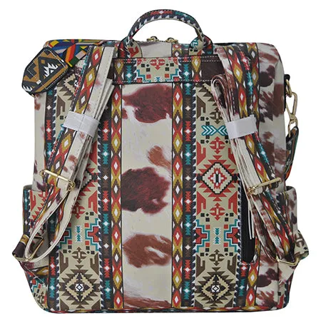 Tribal Cow Faux Leather NGIL Shoulder Backpack