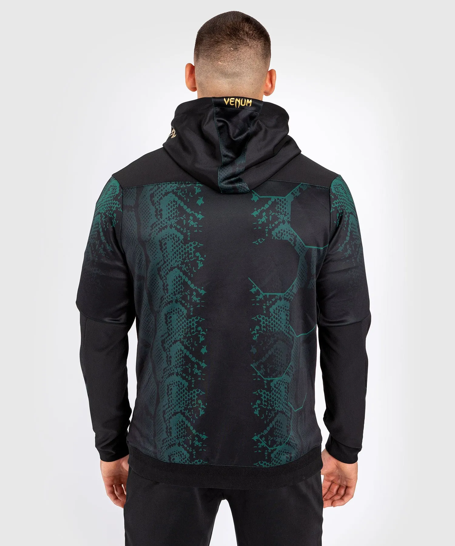 UFC Adrenaline by Venum Authentic Fight Night Men’s Walkout Hoodie - Emerald Edition - Green/Black/Gold