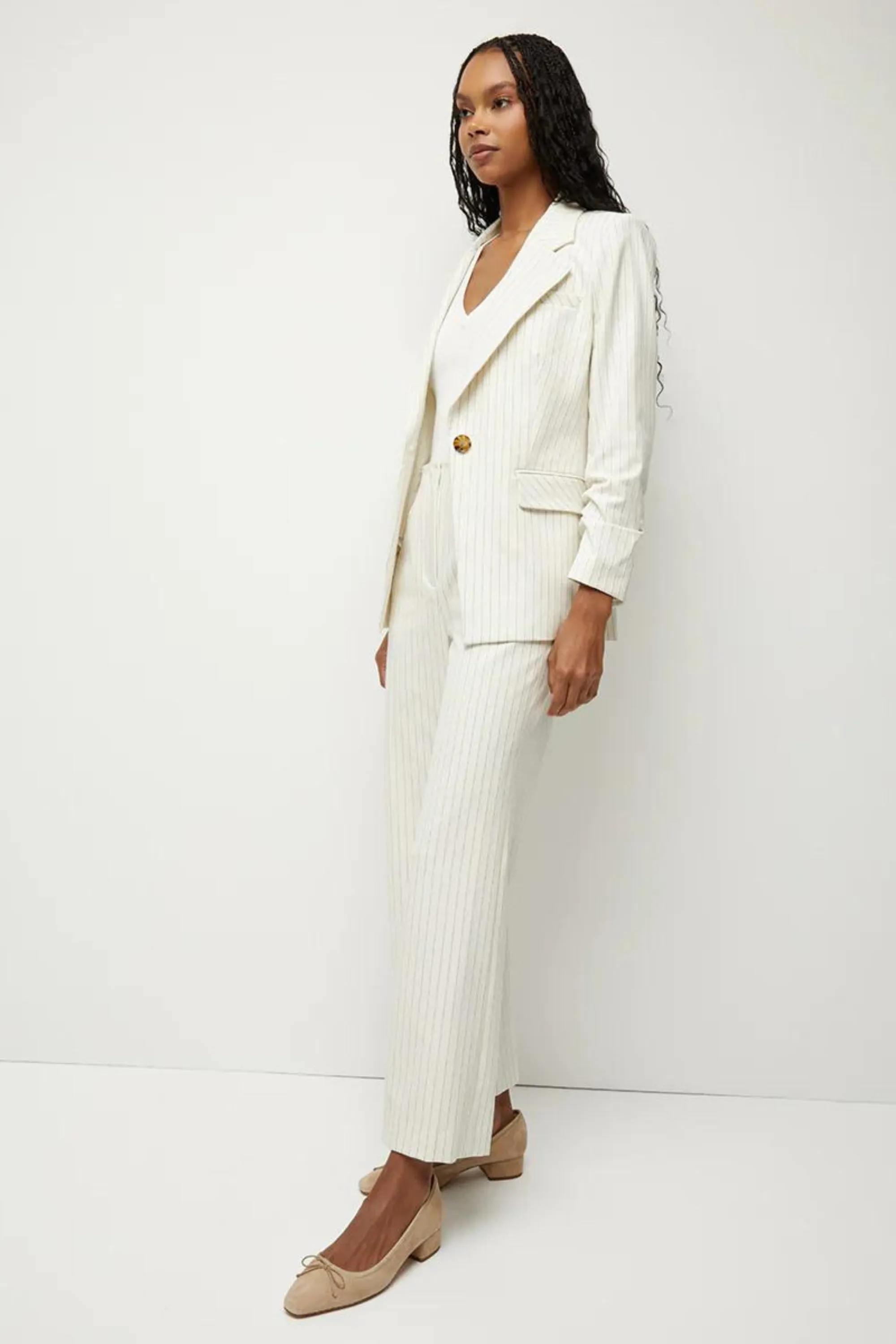 Veronica Beard Battista Jacket Ecru Stripe