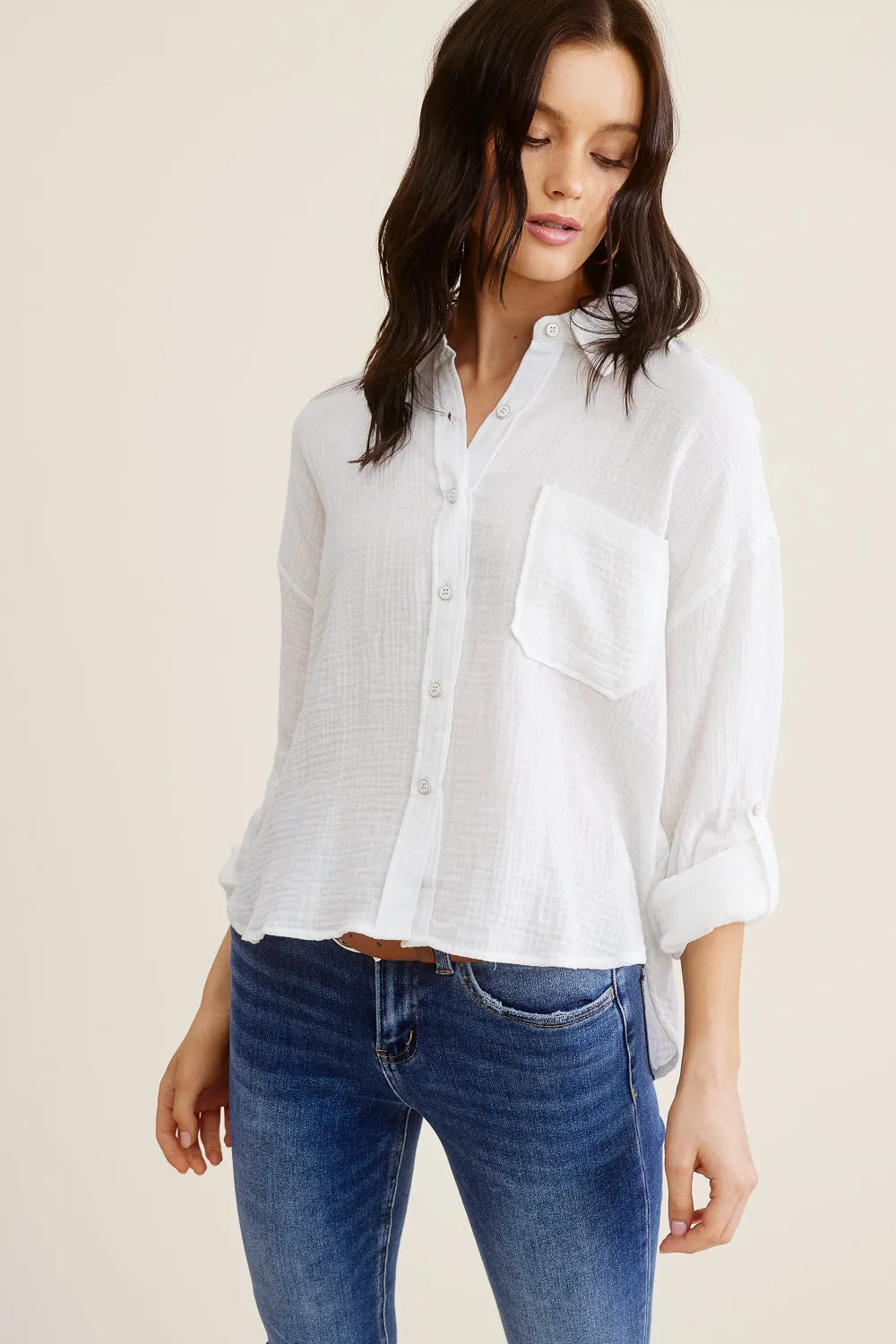 White Cotton Button Down