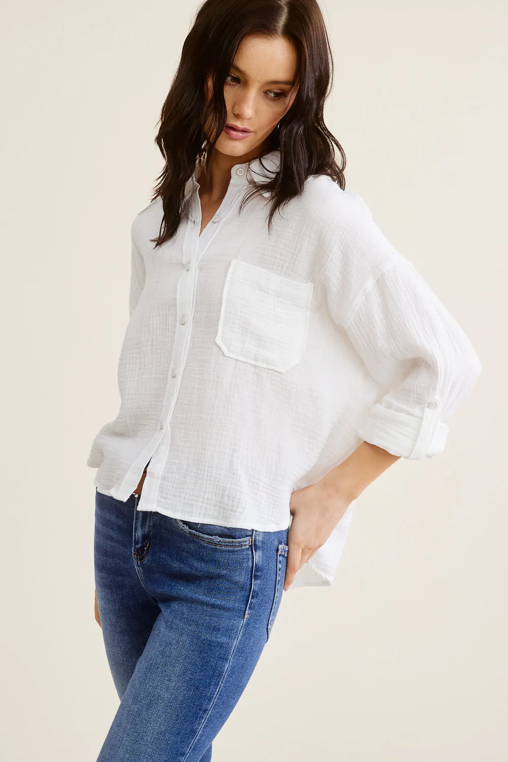 White Cotton Button Down