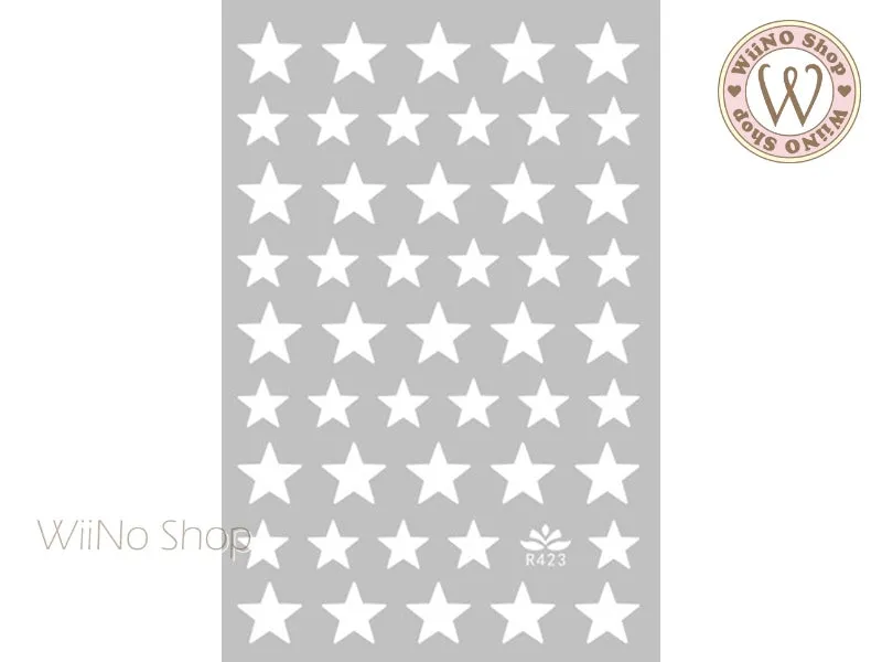 White Star Adhesive Nail Art Sticker - 1 pc (R423W)