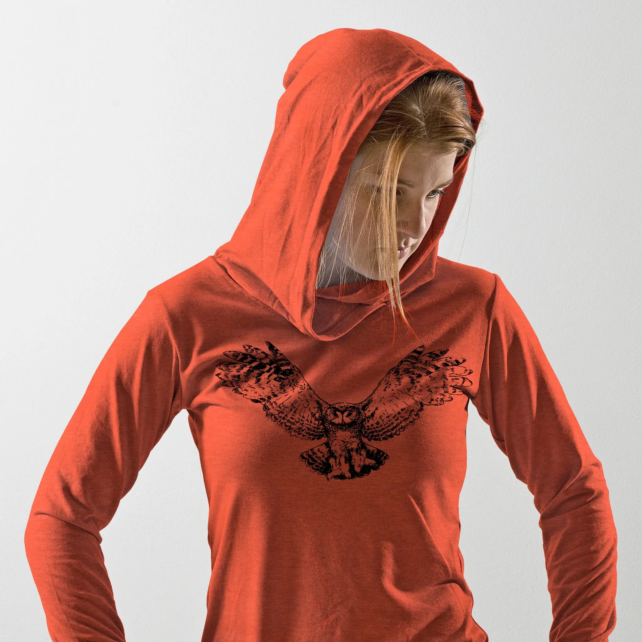 Women's LightWeight Hoodie Owl