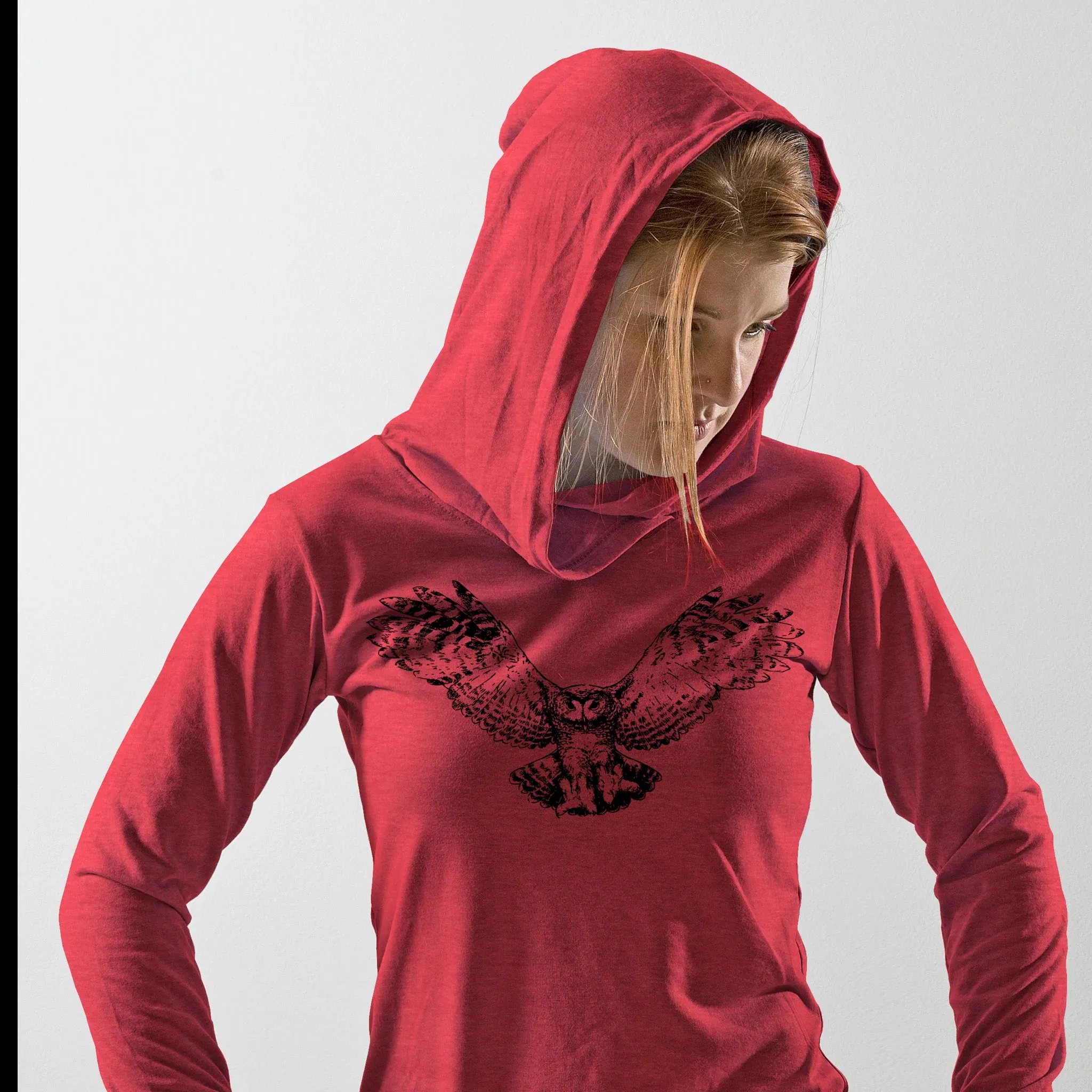 Women's LightWeight Hoodie Owl